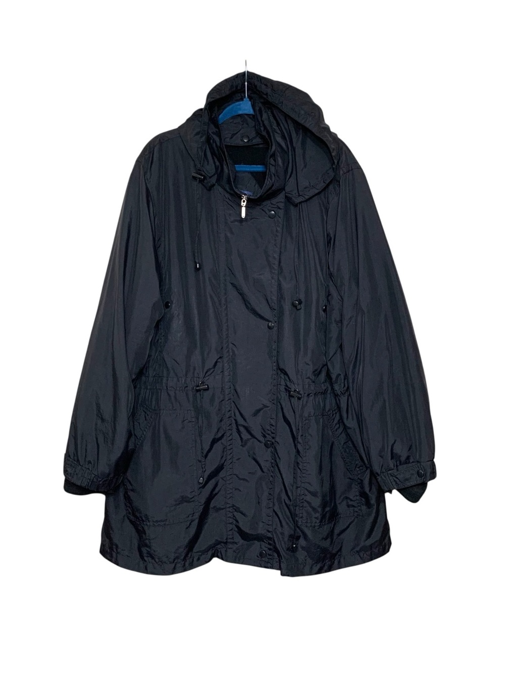 Pennington Black Nylon Hooded Coat Detachable Fleece Lining Sz 4X Windbreaker